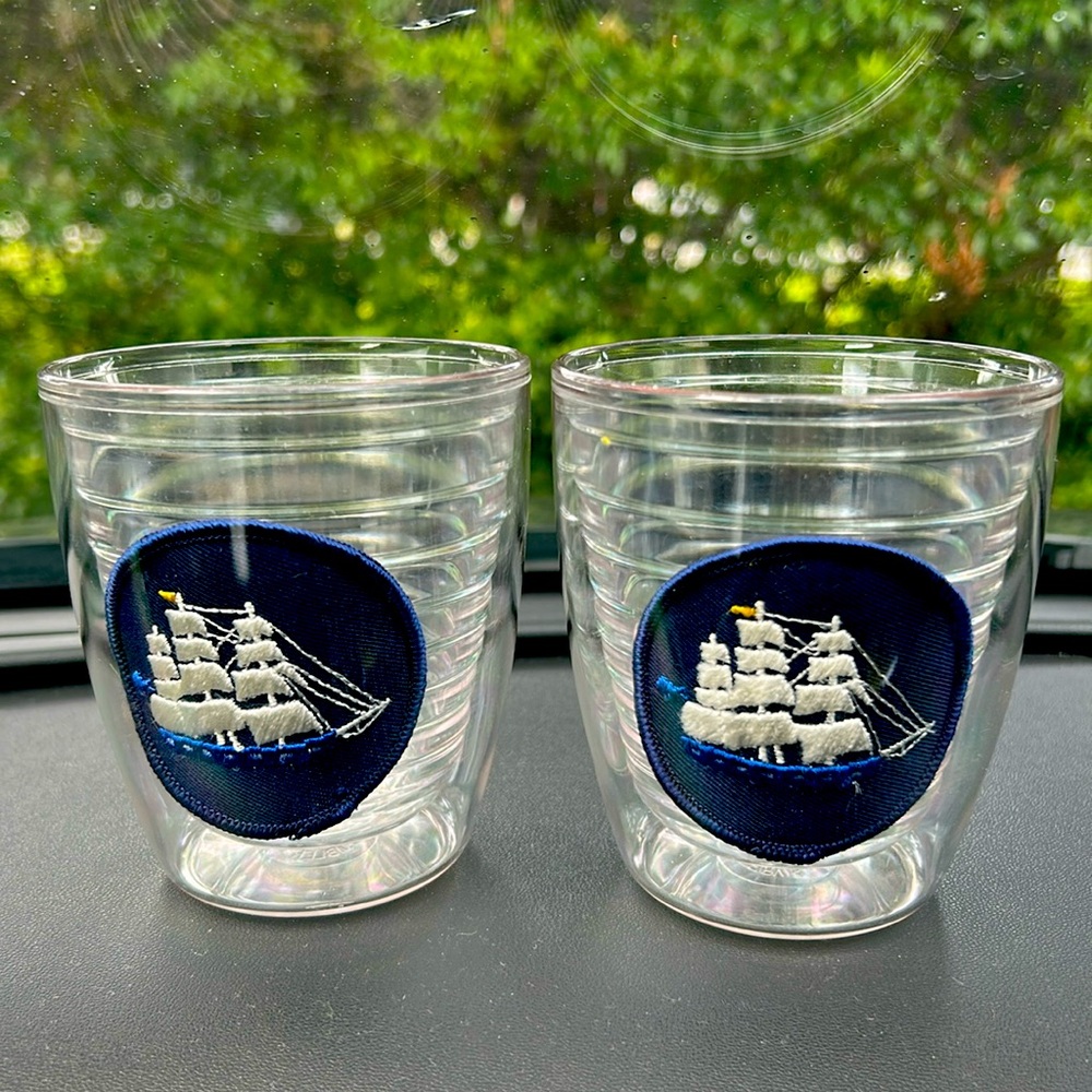 Pair of Tervis tumblers with sailboat design
